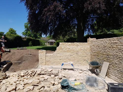 Garden Retaining Wall - Castor - In Progress 2